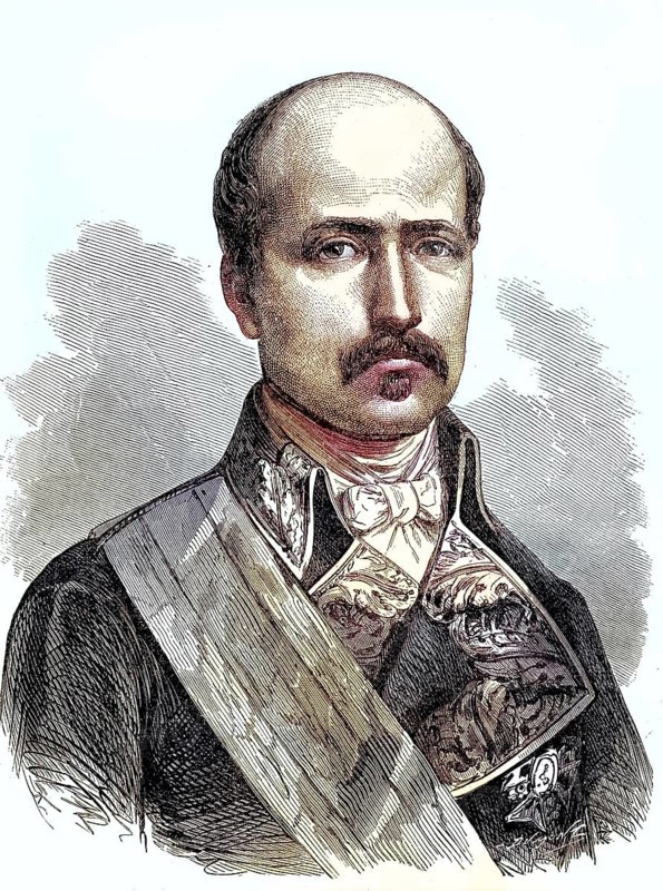 Francisco Serrano y Domínguez (18 September 1810 - 26 November 1885 in Madrid) was a Spanish general and politician and Duke de la Torre from 1861. He was regent of Spain in 1869-70 and dictatorial president of the First Republic in 1874 after a coup d'état. Historical, digitally restored reproduction of a 19th century original