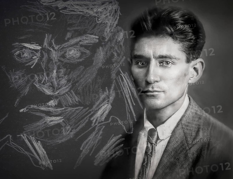 Portrait of Franz Kafka, 1883 – 1924, German-speaking Bohemian novelist, digitally edited according to a photograph and a self portrait