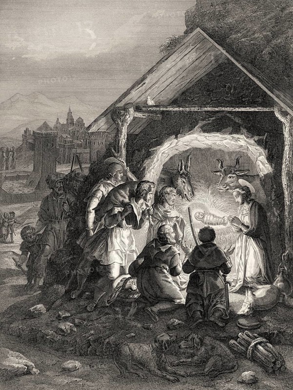 The Birth of Jesus Christ, 1853, Steel engraving digitally restored