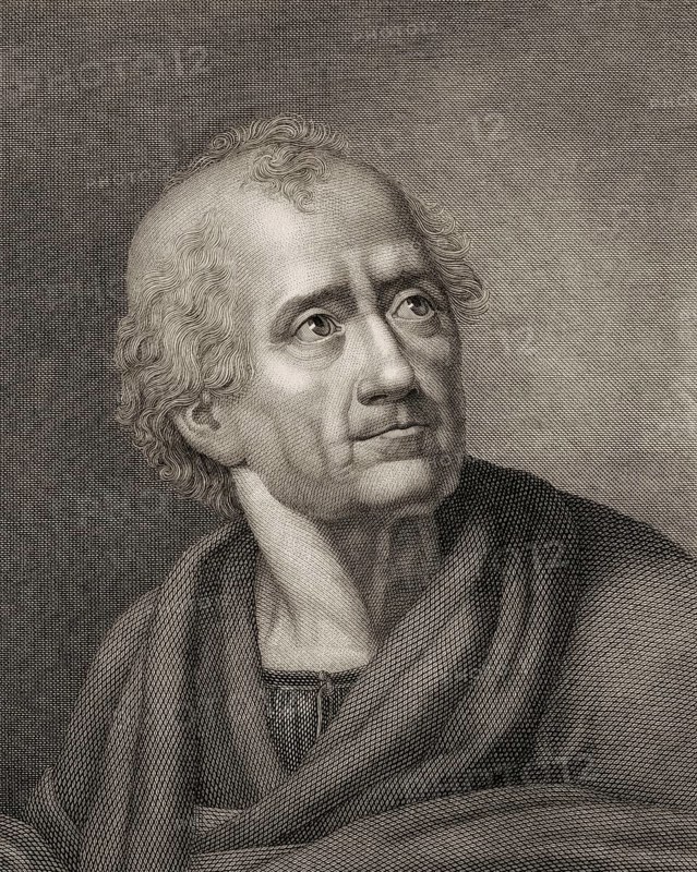 Portrait of Friedrich Gottlieb Klopstock, 1724, 1803, German poet, digitally edited