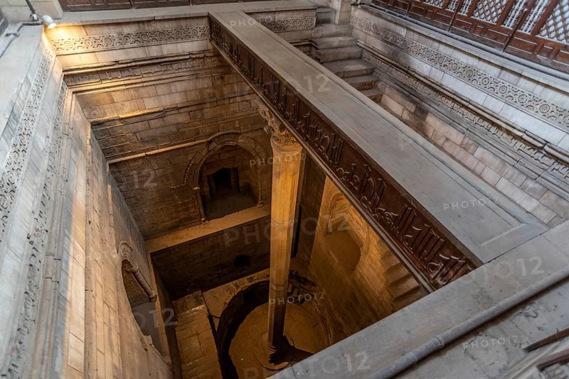 Cairo, Egypt. November 28th 2022 Egyptian Nilometer used to measure rise and fall of River Nile, Monastirli Palace, Roda Island, Cairo, Egypt. Prediction of the Nile inundation was impotent for agriculture in ancient Egypt