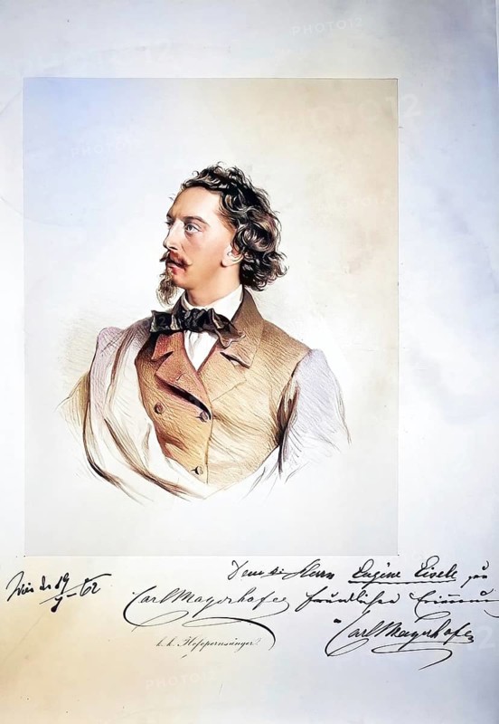 Karl Mayerhofer, also Carl Mayerhofer (born 13 March 1828 in Vienna, died 2 January 1913) was an Austrian court opera singer (bass) and chess master, Historic, digitally restored reproduction from a 19th century master, Record date not stated