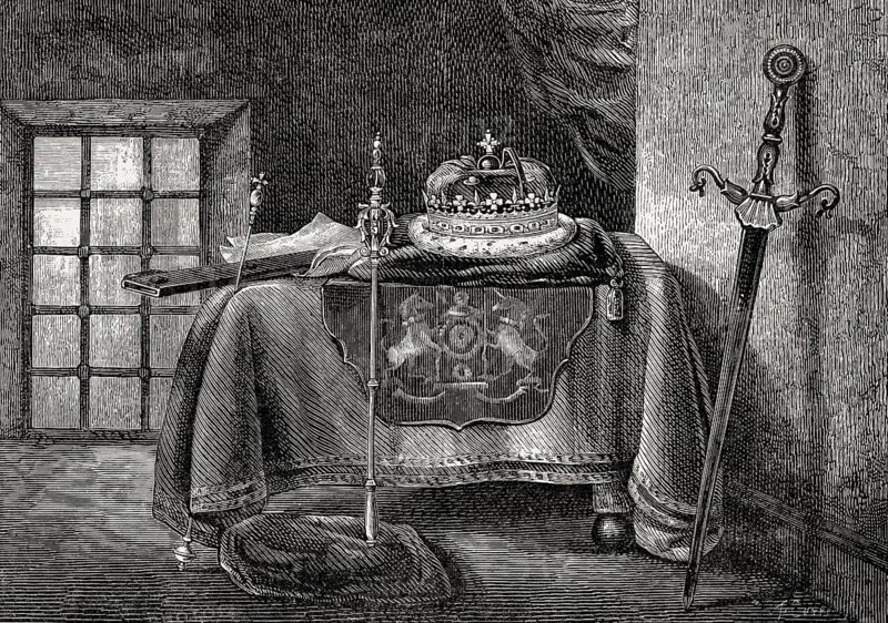 The room of the Imperial Regalia, Edinburgh castle, Scotland, 19th century