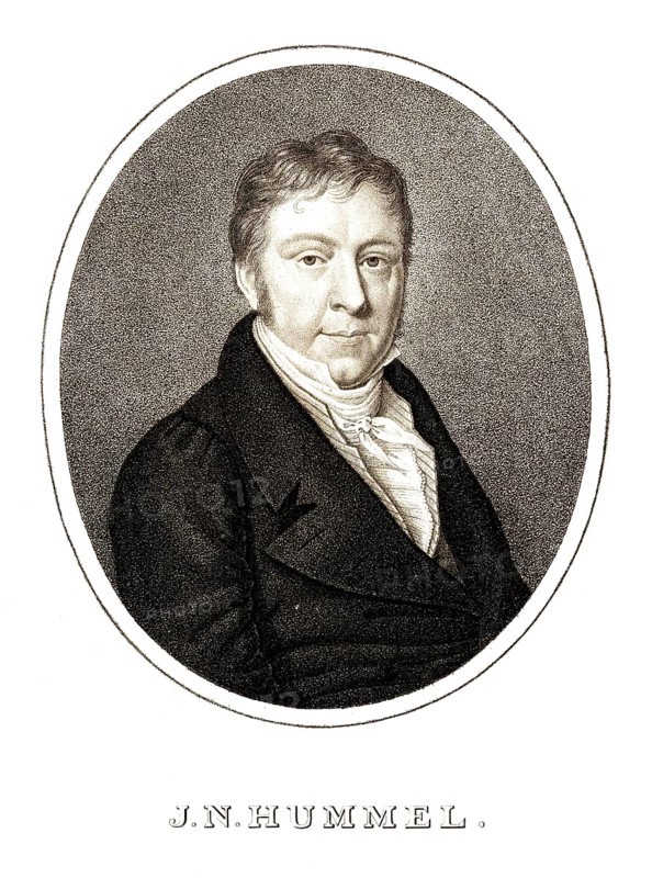 Johann Nepomuk Hummel (14) (November 1778 to 17 October 1837), an Austrian composer and pianist, Historical, digitally restored reproduction from an original of the period