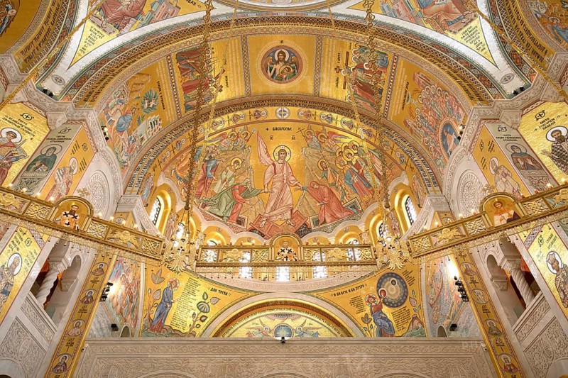 Church of Saint Sava or Temple of Saint Sava orthodox church, Interior, Belgrade, Serbia