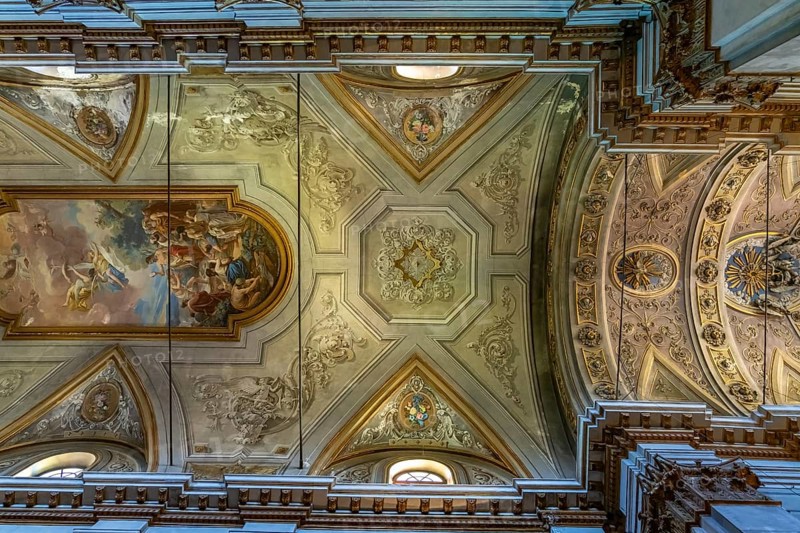 Ceiling painting of Saint-Jean-Baptiste church in Bastia, Corsica, France