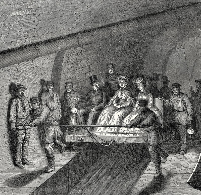 Visitors at the Paris Sewer Museum, Paris, France, 19th century