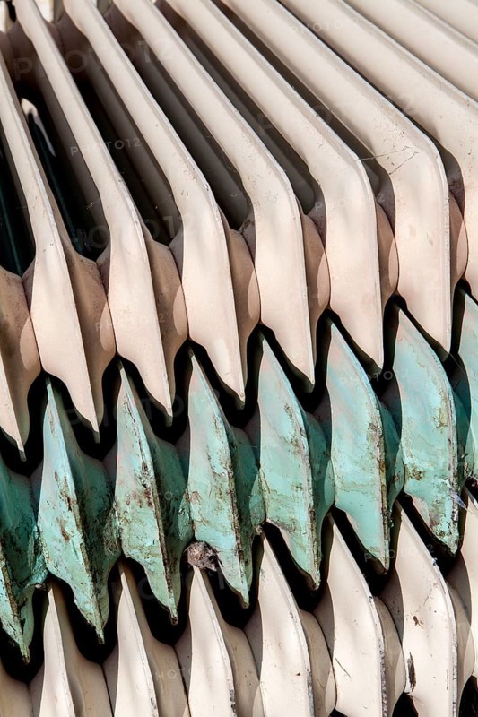 Old cast iron household radiators