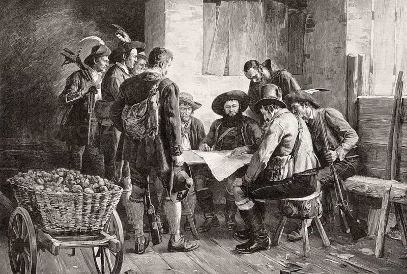 Meeting of the freedom, fighter, Andreas Hofer, Tyrolean Rebellion, 1809