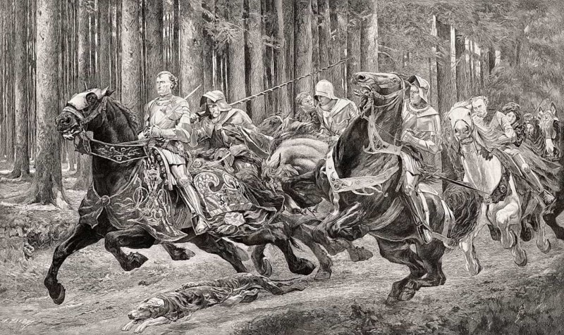 The escape of Charles the Bold, 1433–1477, Duke of Burgundy, after the Battle of Morat, Burgundian Wars