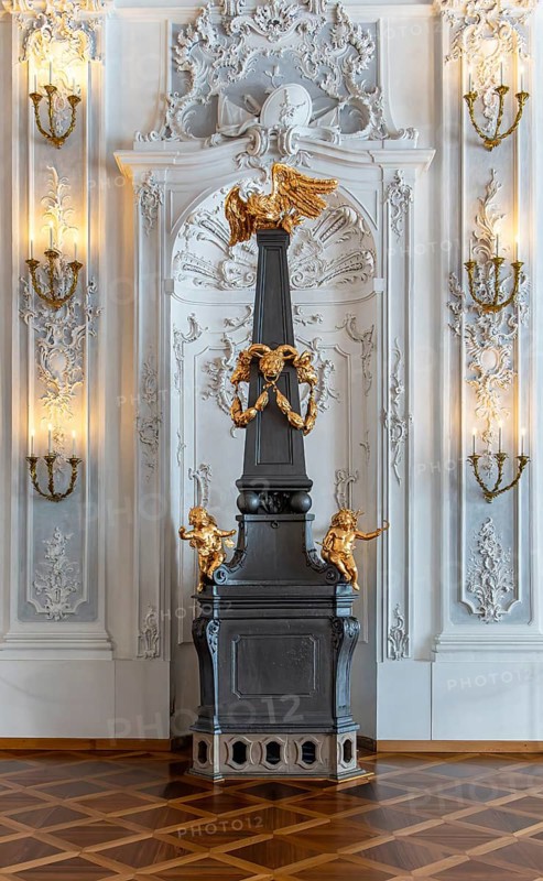 Interior design and exhibition rooms in the Würzburg Residence, imposing 18th century palace with frescoes, paintings and valuable works of art, Würzburg, Bavaria, Germany