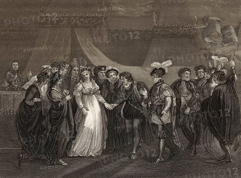 Catherine of Valois presented to her future husband Henry V of England, Great Britain