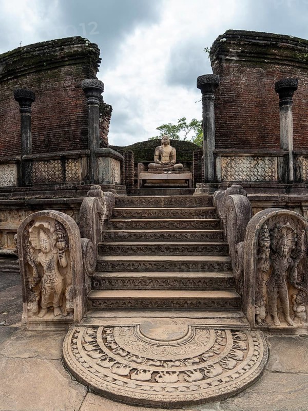 Round temple in Polonnaruwa, Sri Lanka