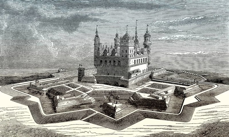 Kronborg castle, Helsingør, Zealand, Denmark, 19th Century
