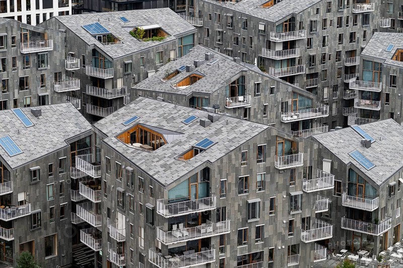 Vannkunsten residential project, designed by Vandkunsten Architects, Bjørvika old port area, Bispevika, Oslo, Norway