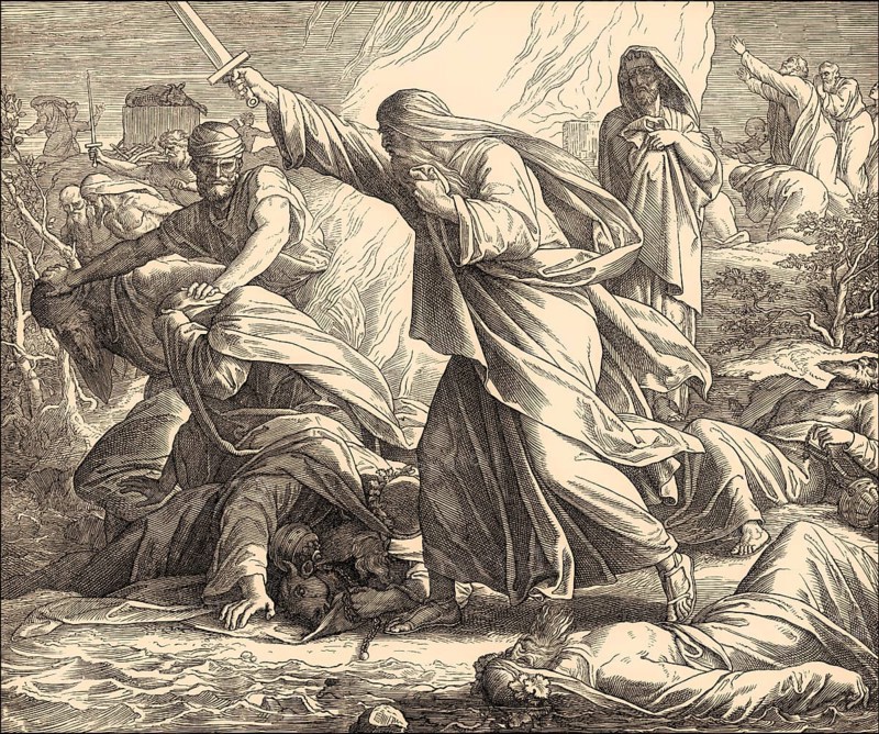 Slaughter of the Prophets of Baal, Old Testament, by Julius Schnorr von Carolsfeld