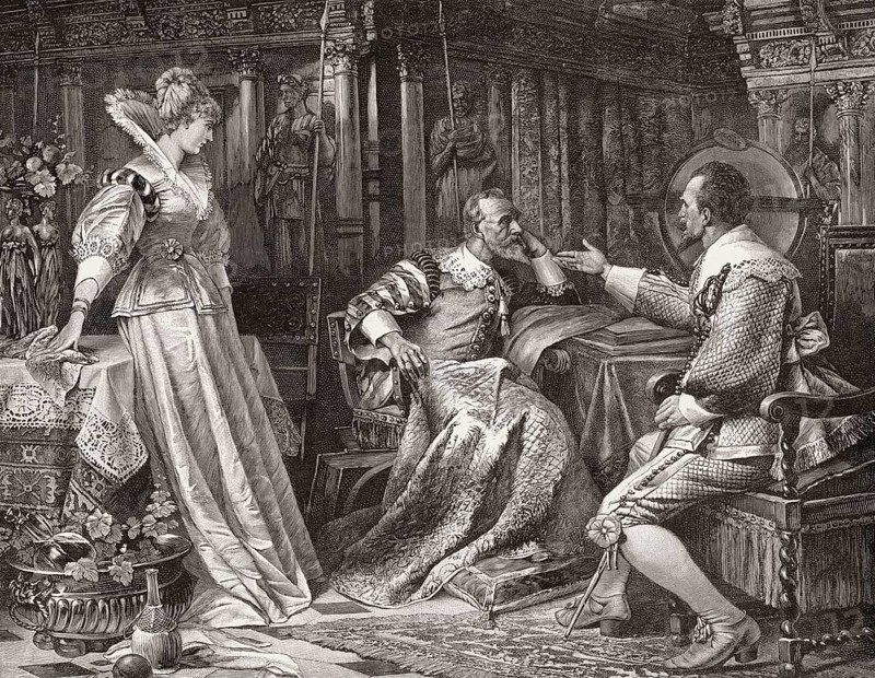 Wallenstein ask the patron Karl von Harrach for the hand of his daughter Isabella, 1622