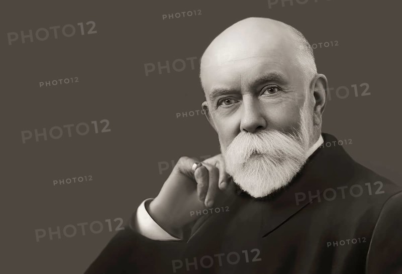 A portrait of Thomas Burberry, 1835 – 1926, an English fashion designer and the founder of the Burberry fashion house