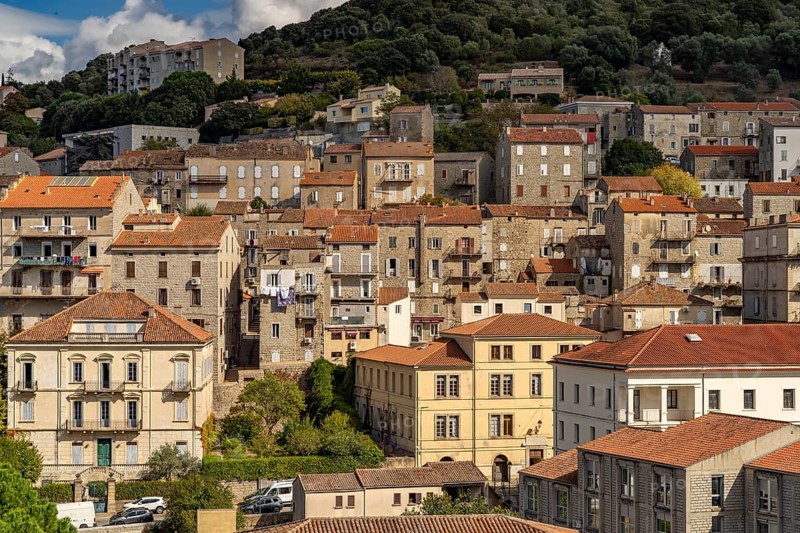 Houses in Sartene, Corsica, France
