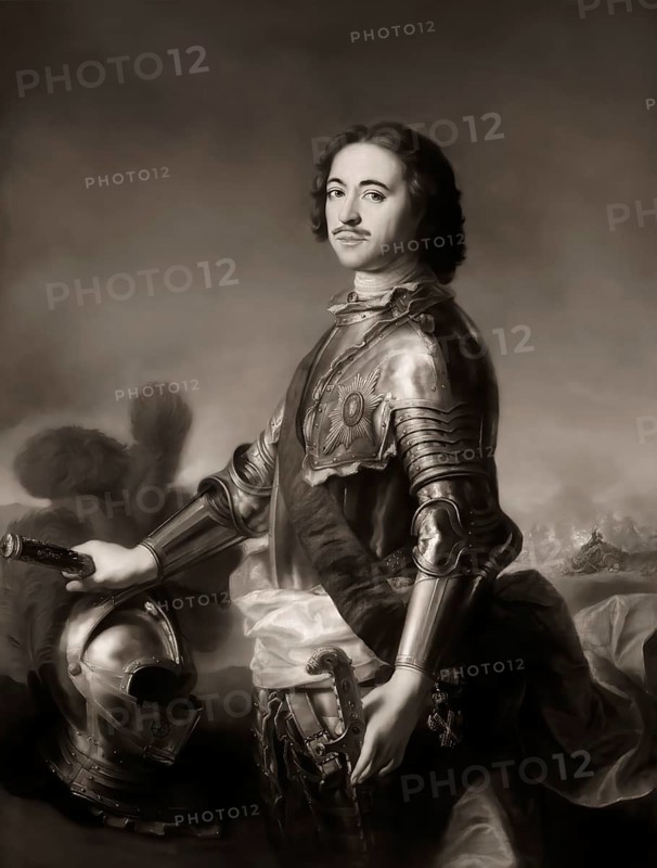 Portrait of Peter the Great, Peter I or Pyotr Alexeyevich Romanov, 1672-1725, Emperor of the Russian Empire, painting digitally optimized
