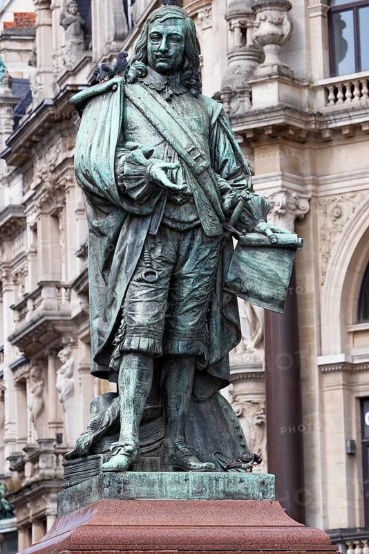 Statue by David Teniers the Younger, Flemish painter, Antwerp, Flanders, Belgium