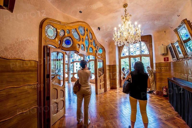 Interior of Casa Batllo modernism design by Antoni Gaudi, old town, barcelona, spain