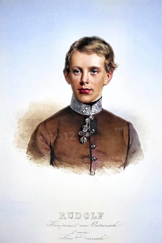Rudolf, Crown Prince of Austria and Hungary (full given name Rudolf Franz Karl Joseph: born 21 August 1858 in the New Castle Laxenburg: died 30 January 1889 at Mayerling Castle) was Crown Prince of Imperial Austria (Cisleithania) and Royal Hungary, as a child, Historical, digitally restored reproduction from a 19th century original, Record date not stated