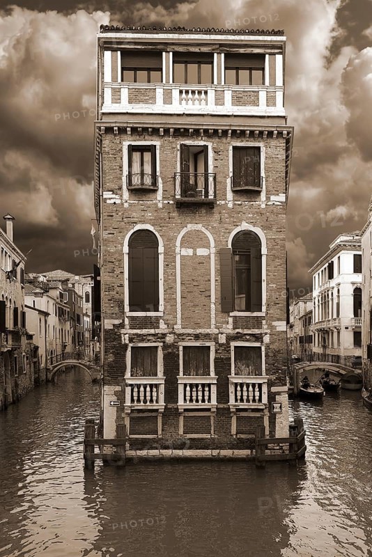 Historic Palazzo Tetta surrounded by canals, Venice, Veneto, Italy