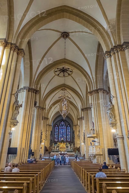 Interior Paderborn Cathedral, Trade fair, Church, Old town, Architecture, Paderborn, Germany
