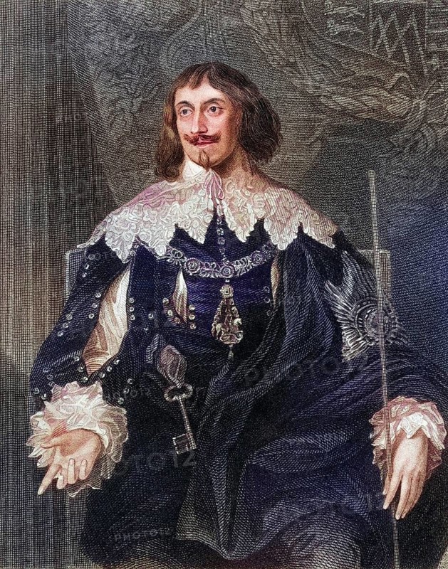 Philip Herbert 4th Earl of Pembroke, 1st. Earl of Montgomery, 1584-1650, English courtier. From the book Lodges British Portraits, published in 1823, Historical, digitally restored reproduction from a 19th century original, Record date not stated