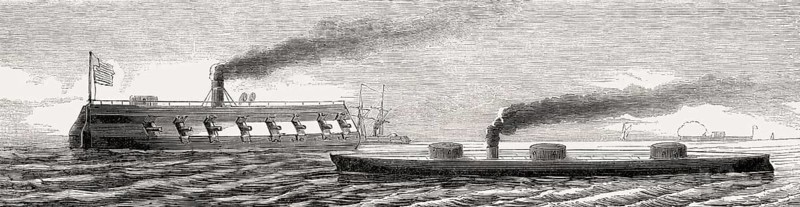 USS Puritan, a turreted ironclad monitor, USS New Ironsides, 1850s