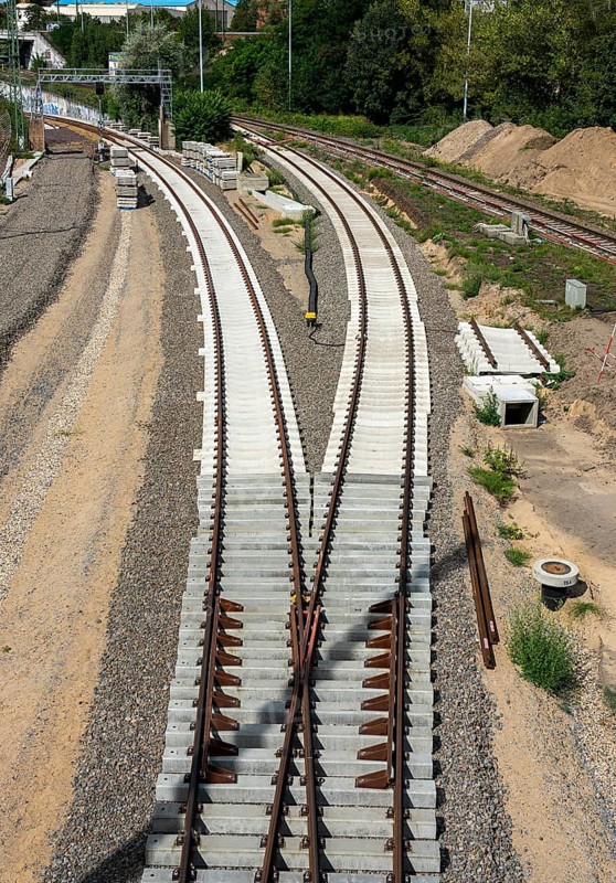 Track bed, new construction at the main station, Berlin-Moabit, Germany