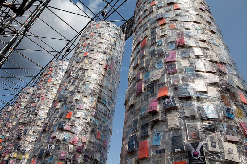 'The Parthenon of Books' by the Argentinian conceptual artist Marta Minujin, banned books, documenta 14 exhibition, 2017, Kassel, Germany