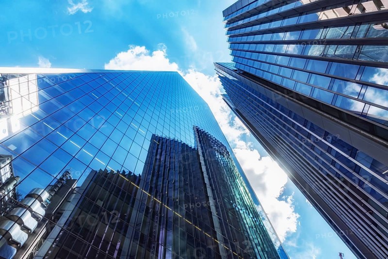 London, United Kingdom. July 9th 2022 Glass fronted offices of the international banking and financial district of the City of London, UK