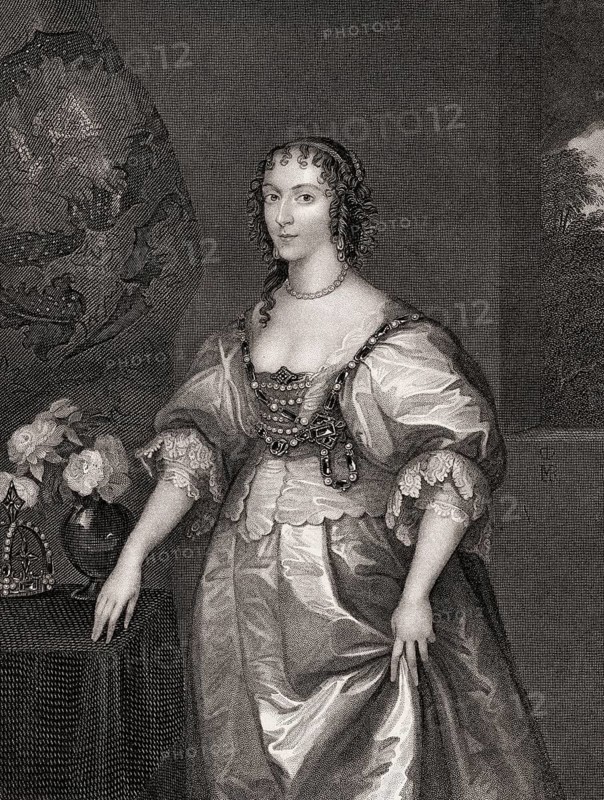 Henrietta or Henriette Maria of France, 1609-1669, queen consort of England, Scotland, and Ireland as the wife of King Charles I