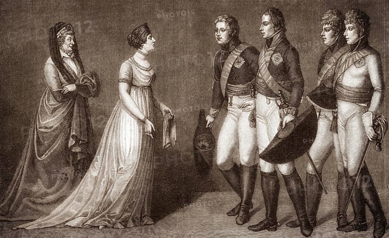 King Frederick William III of Prussia presenting Emperor Alexander I of Russia to his wife Queen Louise of Mecklenburg-Strelitz, 1802