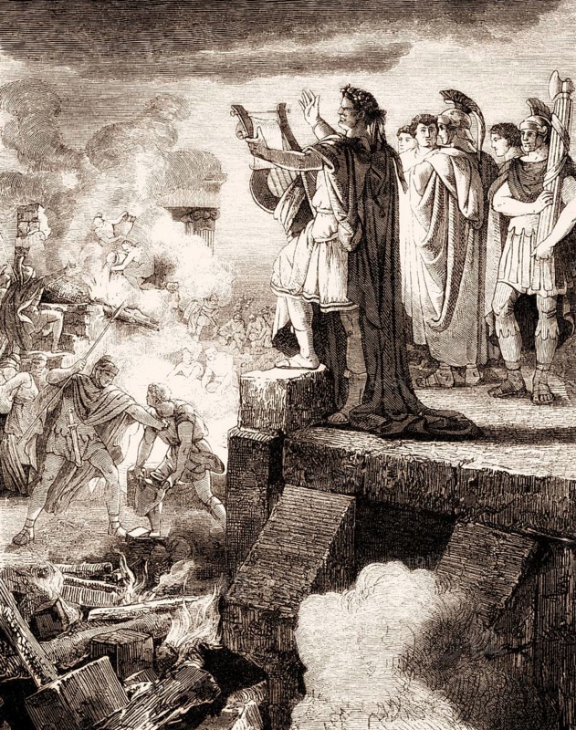 Roman Emperor Nero Claudius Caesar and the Great Fire of Rome, 64 AD