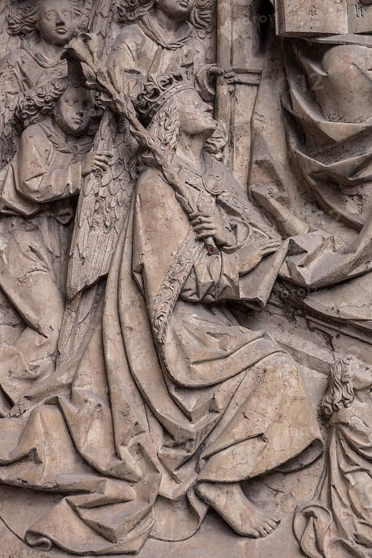 Detail of the epitaph named after Kunz Horn, one of the richest citizens of Nuremberg around 1500, Lorenzkirche, Nuremberg, Middle Franconia, Bavaria, Germany