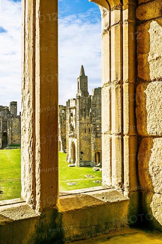 Ruins of Warkworth Castle, River Coquet, Warkworth, Northumberland, England, UK