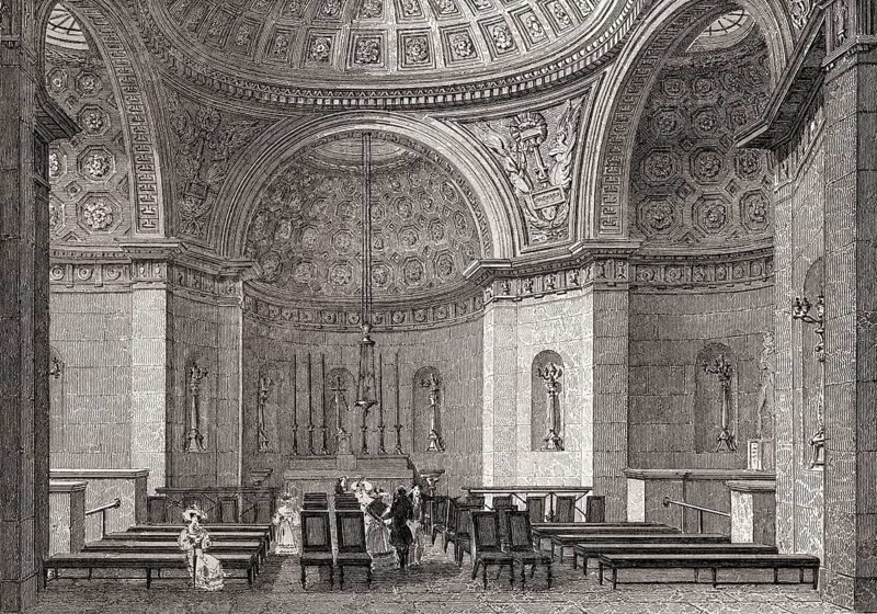 The Chapelle expiatoire, Paris, antique steel engraved print, 1831
