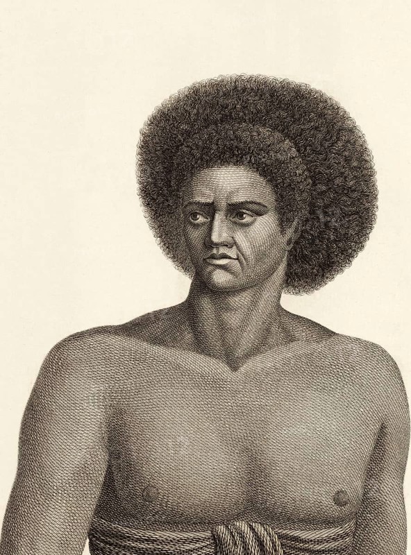 Inhabitants of Fidgi in the 18th century, Fiji, Fiji, island state in the South Pacific, Historical, digitally restored reproduction from a 19th century original, Record date not stated