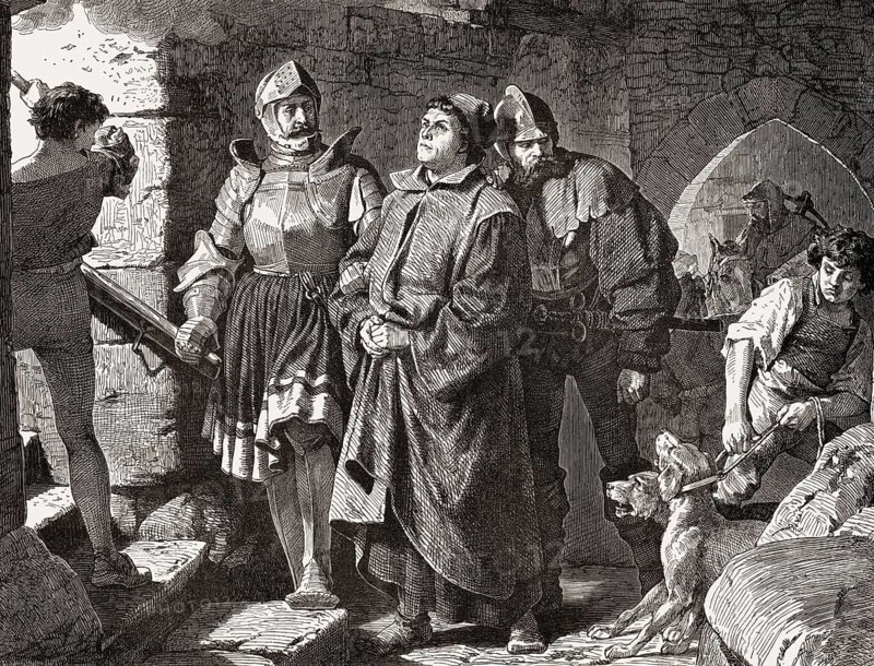 Arrival of Martin Luther at the Wartburg castle, Germany, 1521