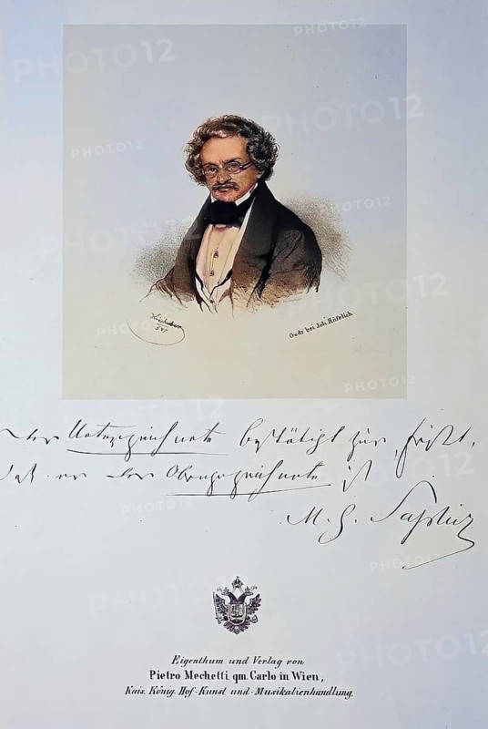 Moritz Gottlieb Saphir (born 8 February 1795 in Lauschbrünn near Stuhlweißenburg, died 5 September 1858 in Baden near Vienna, real name Moses Saphir) was an Austrian writer, journalist and satirist, Historical, digitally restored reproduction from a 19th century original, Record date not stated