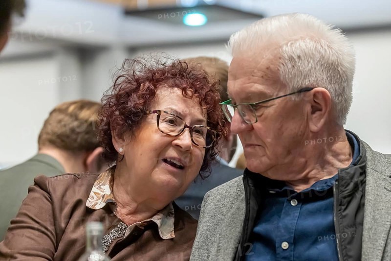 Gerlinde and Winfried Kretschmann. Political Ash Wednesday of the Green Party in Biberach. Biberach, Baden-Württemberg, Germany