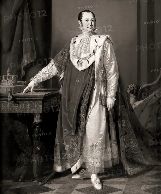 Maximilian I Joseph or Max Joseph, 1756 - 1825, King of Bavaria, Count Palatine of the Rhine, Duke of Juelich and Berg and Elector of the Holy Roman Empire, digitally edited according to a painting by Moritz Kellerhoven