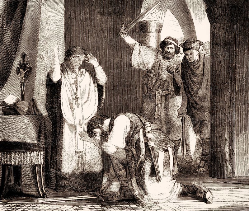 Pope Sergius I, c.?650 – 701, and his bodyguard protospatharios Zacharias