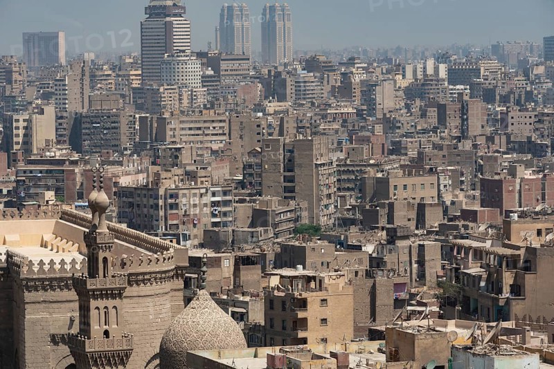 Cityscape view of Cairo, the crowded capital of Egypt a sprawling metropolis beside the River Nile in North Africa