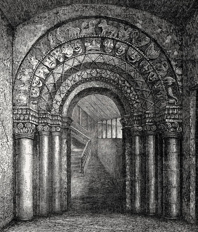 The Norman Doorway of St Giles' Cathedral removed in the 18th century, Edinburgh, Scotland, United Kingdom
