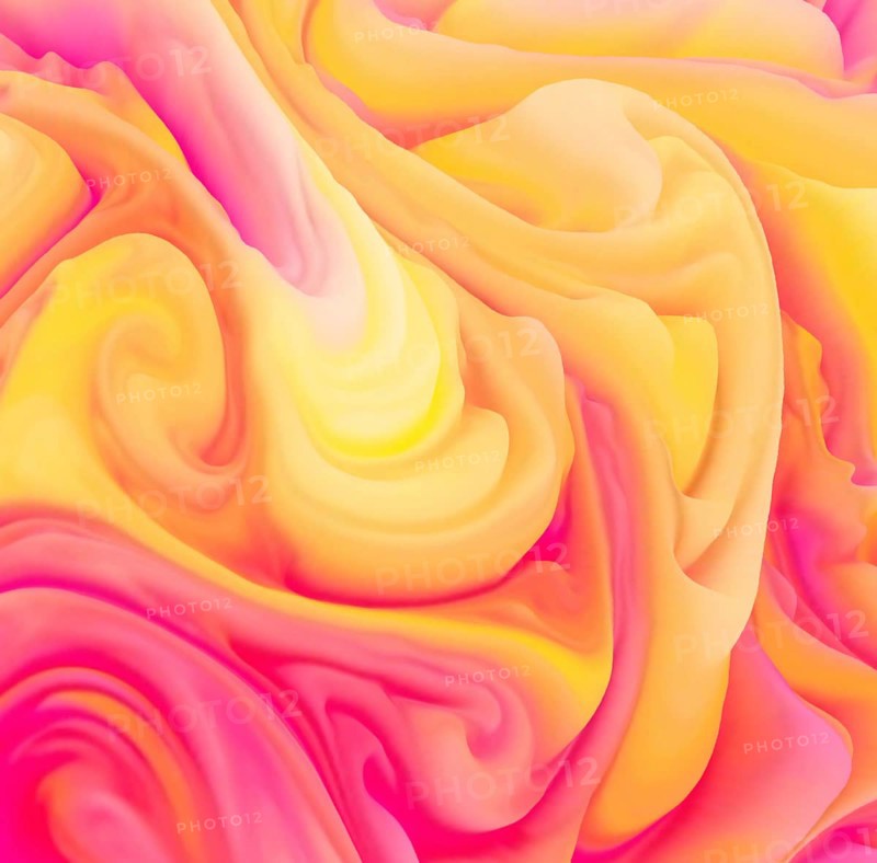 This illustration showcases dynamic bursts of pastel colors, blending smoothly in abstract swirls. The vivid pinks, yellows, and oranges create an energetic visual impact