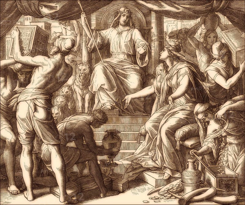 King Solomon and the Queen of Sheba, Old Testament, by Julius Schnorr von Carolsfeld
